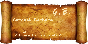 Gercsák Barbara névjegykártya